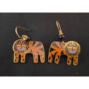 Laurel Birch SIGNED "Tigre" tiger earrings